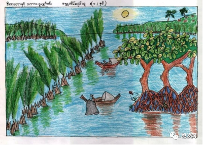 东盟绿色环保绘画比赛，缅甸若开姑娘荣获冠军