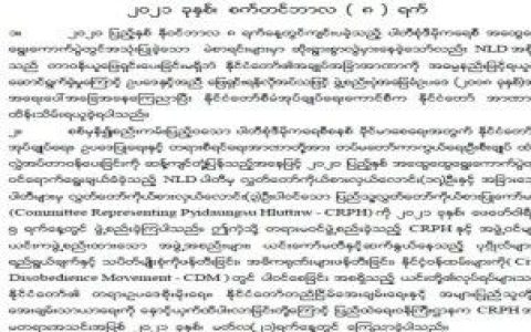 缅甸23个政党联合声明