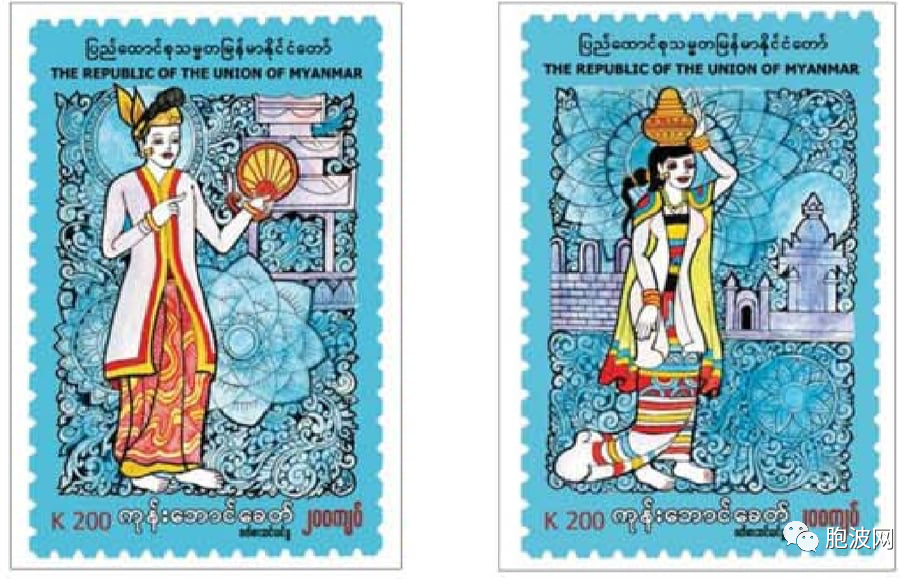 缅甸农民节：发行贡榜王朝时期男女服饰图新邮票