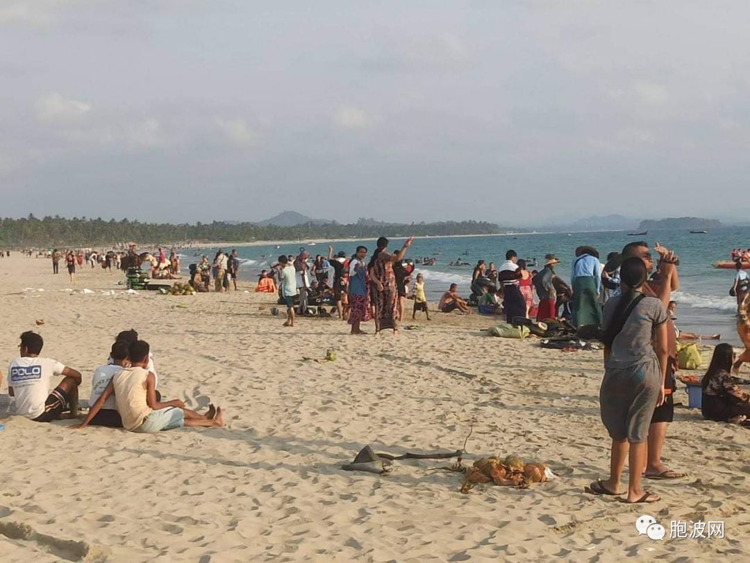缅甸泼水节的热闹之处之：伊洛瓦底省维桑海滨度假区