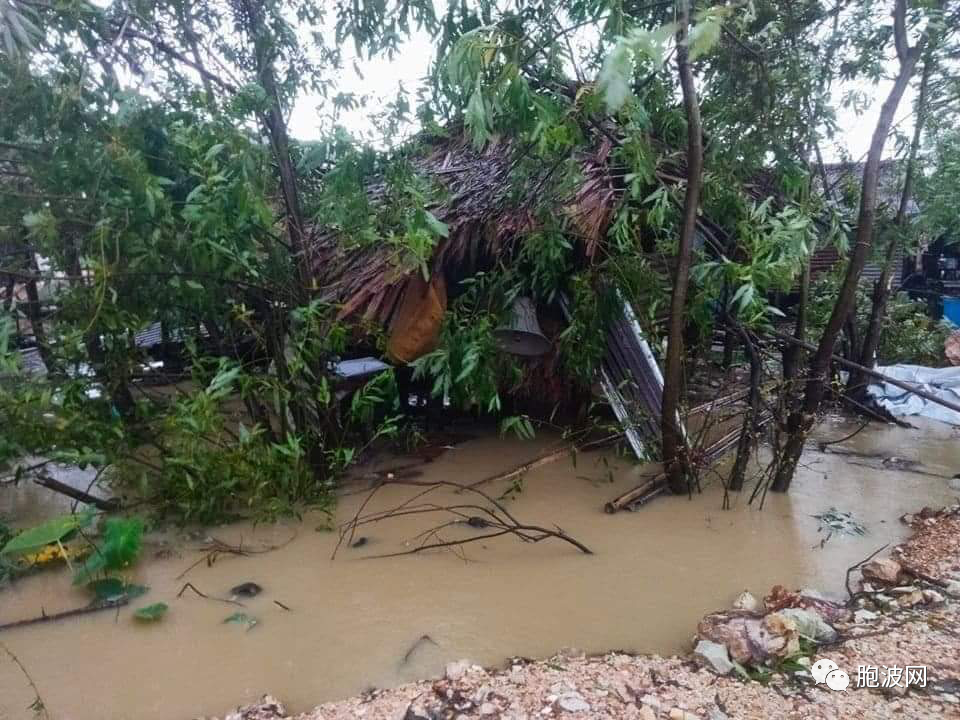 热带小风暴侵袭孟邦毛淡棉