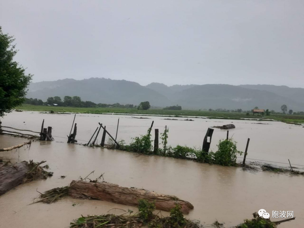 强降雨，恩多基地区一带村庄已成泽国水乡