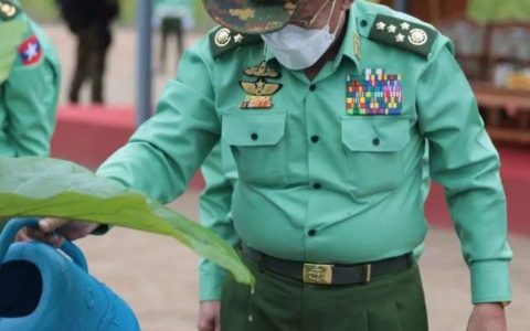 缅甸社会动荡，军方高层悠闲种树