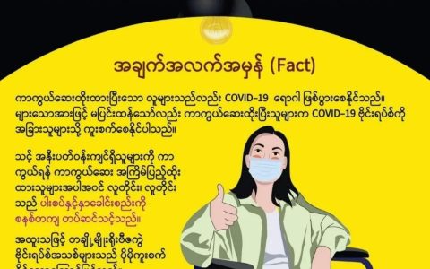 世界卫生组织（缅甸）：人人必须戴口罩！