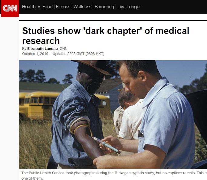 调查发现美国医疗研究“黑暗一章”。图片来源：美国有线电视新闻网报道截图