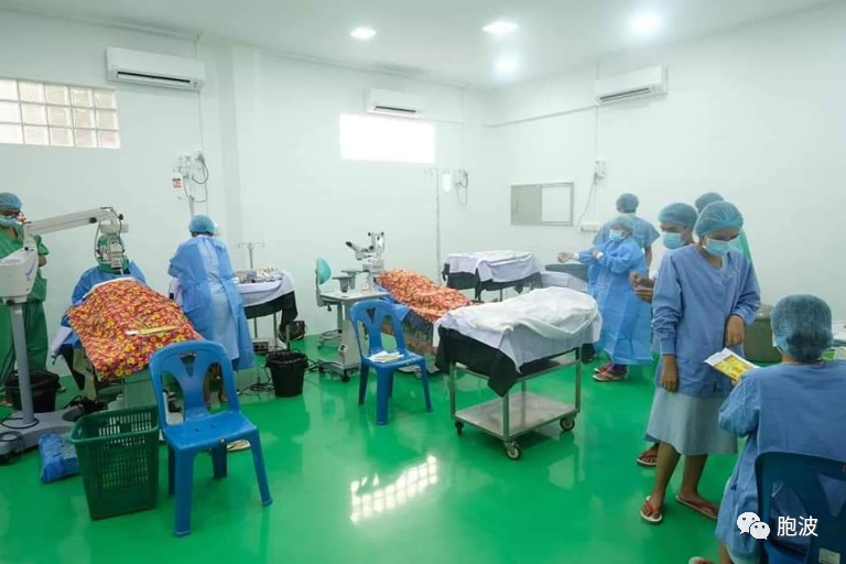 实皆山狄德谷高僧在缅南丹老新开设眼科医院为病患者免费手术