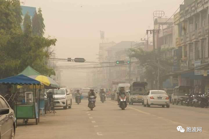 掸邦东部缅泰边境重镇大其力市雾霾污染严重！