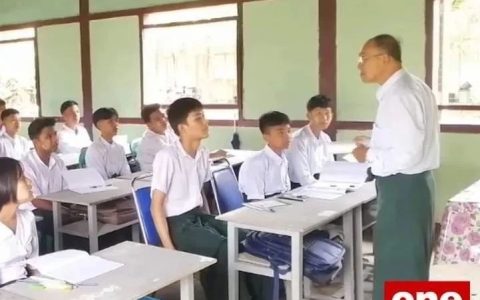 昨天缅甸全国中小学校开学报名就读学生暴增！
