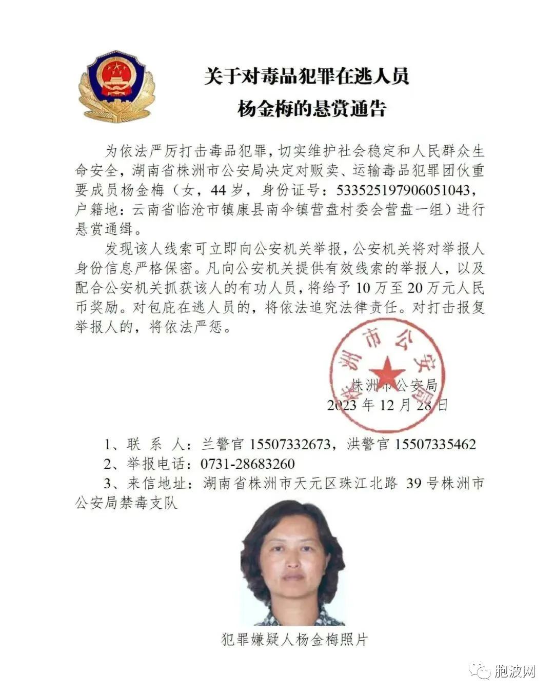 公安机关公开通缉10名缅北地区重大涉毒逃犯