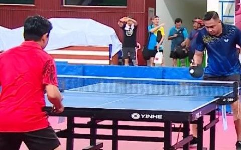 为庆祝2024龙年春节中缅友好乒乓赛在仰光举行