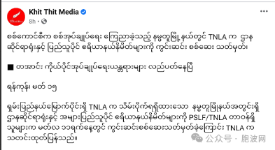 谁是政府？德昂民地武负责人视察缅军方宣布军管地区的楠木渡镇区