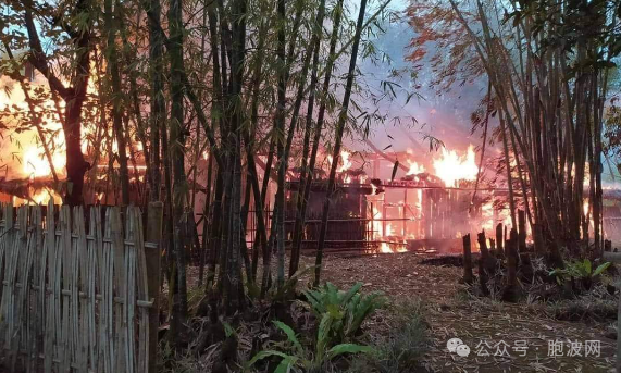 缅甸北端葡萄市那家著名的豪华酒店被火烧