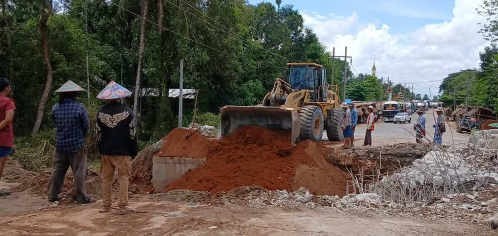 炸后重修没完没了：仰光毛淡棉公路桥梁再遭破坏再抢修
