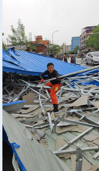 震后的曼德勒反常：狂风骤雨夹带冰雹外带强余震