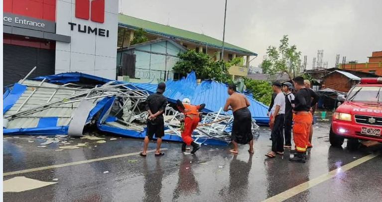 震后的曼德勒反常：狂风骤雨夹带冰雹外带强余震