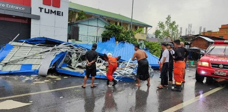 震后的曼德勒反常：狂风骤雨夹带冰雹外带强余震