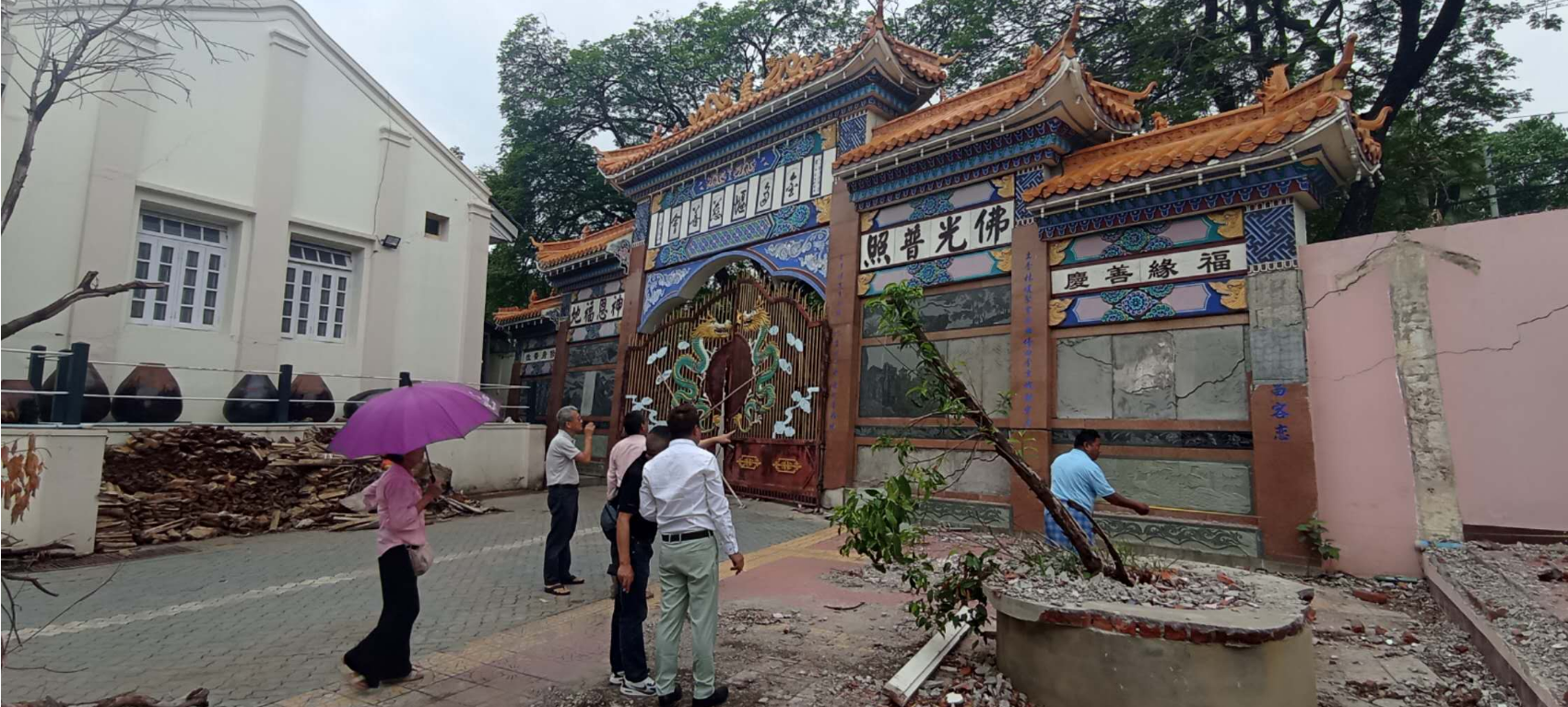 曼德勒金多堰慈善总会与中缅工程专家协商震后重修建筑事宜