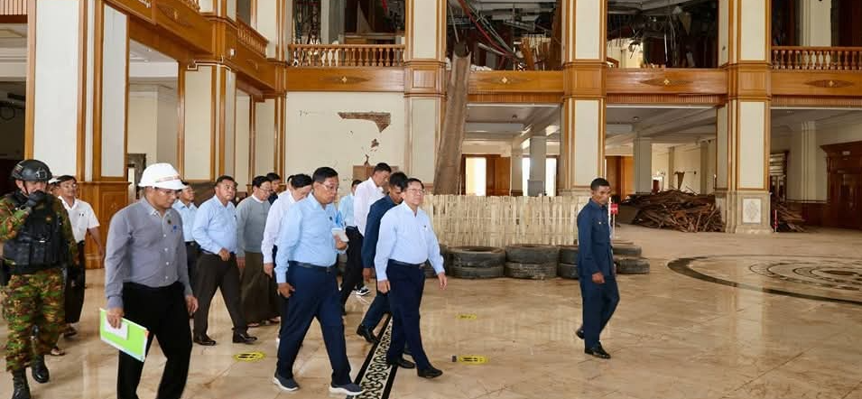 缅甸国会大厦建筑群因地震受损严重需维修