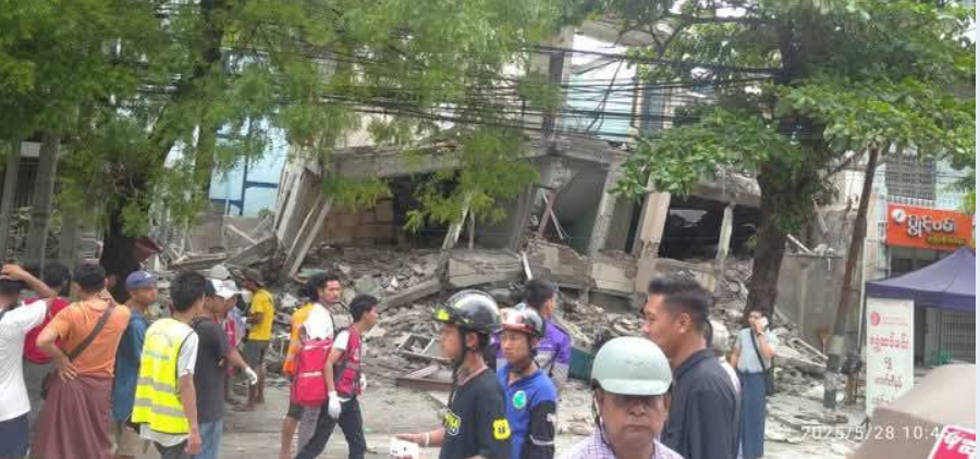 缅甸大地震满两月：曼德勒又有楼房坍塌又遭火灾致四人遇难